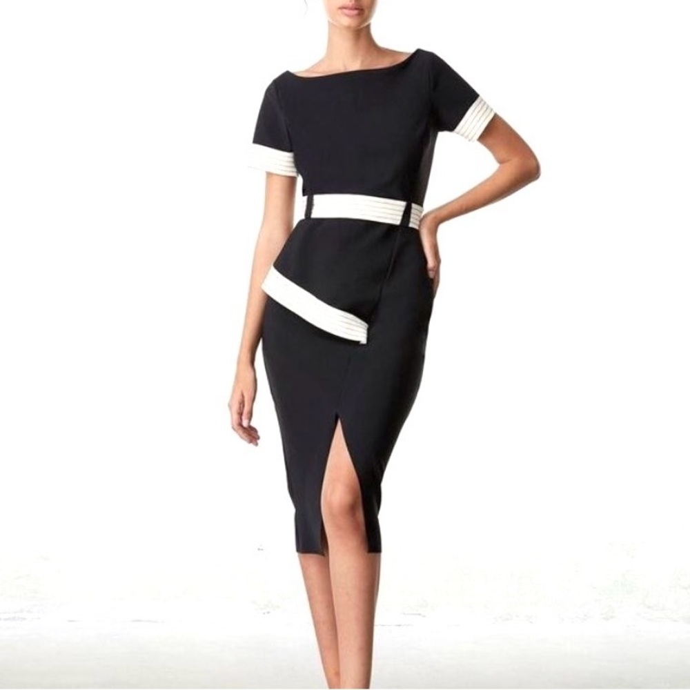 Chiara Boni La Petite Robe Ocrisia Asymmetric Biocolor Dress Size 40 US 4